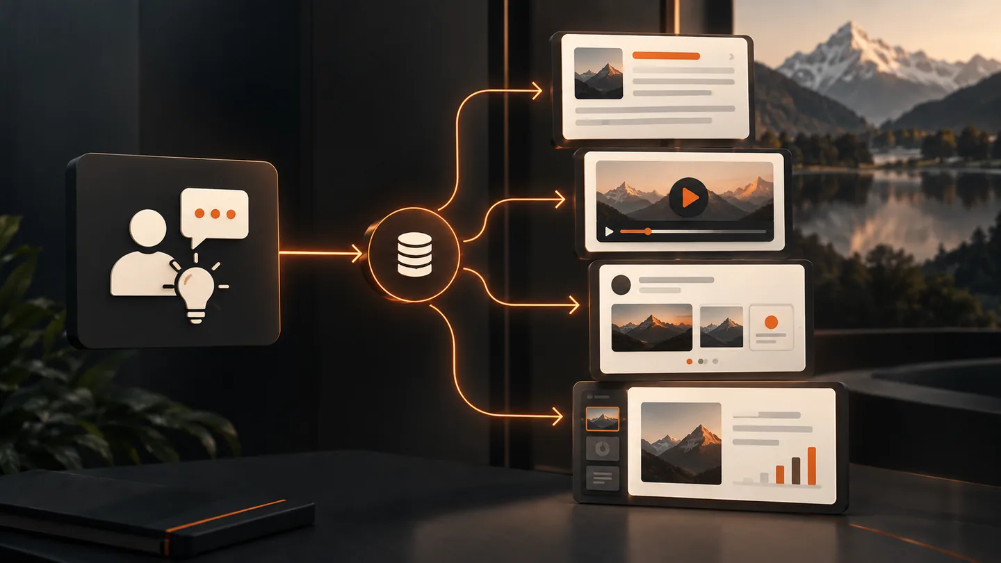 Une source d’expertise transformée en article, vidéo, visuels et présentation commerciale