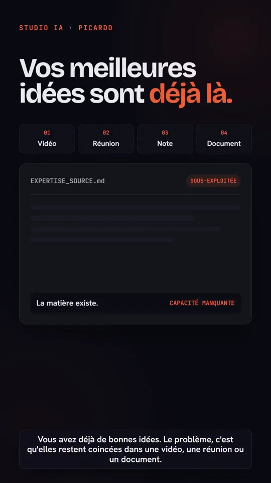 Démonstration Studio IA source vers contenus
